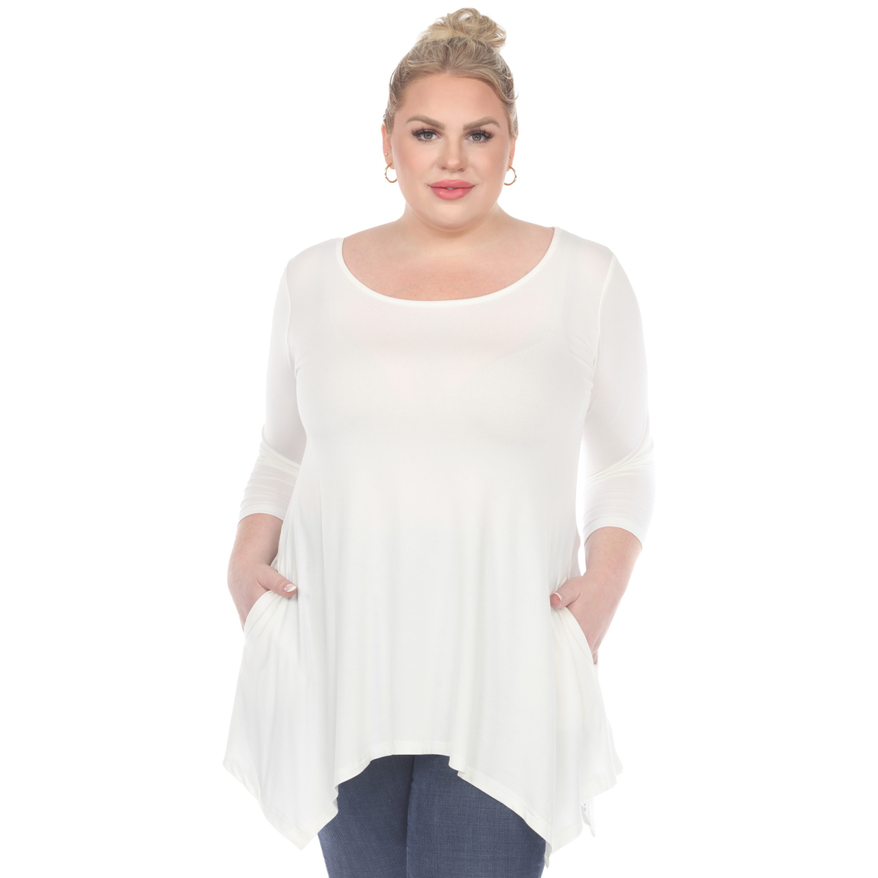 Plus Size Makayla Tunic Top - White | eBay