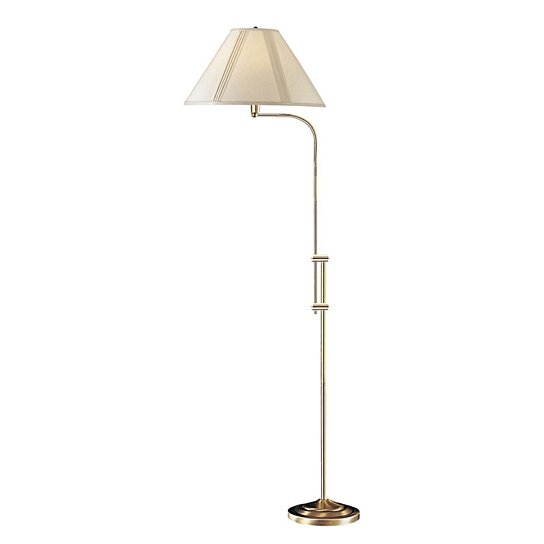 Buy 3 Way Metal Floor Lamp With And Adjustable Height Mechanism Gold By Benzara Inc On Dot Bo