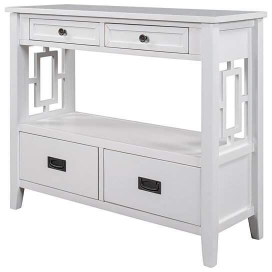 white retro console table