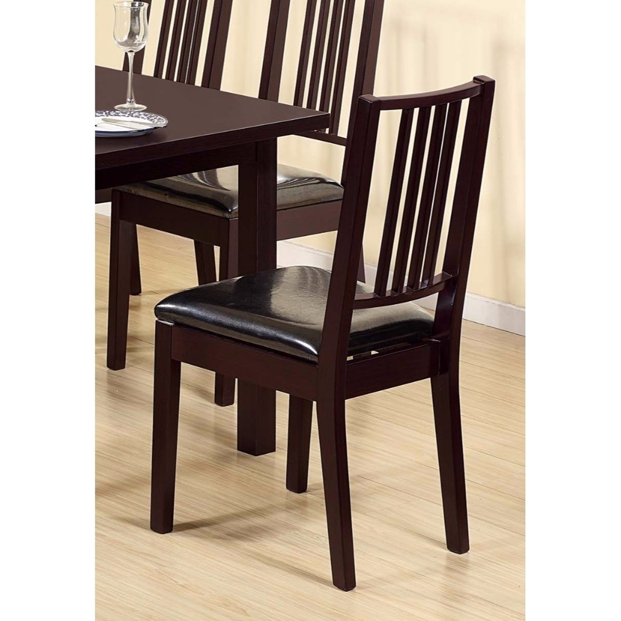 Comfortable Dining Chair With Lustrous Finish Seat, Dark Brown | eBay