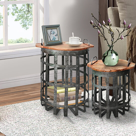 galvanized end table