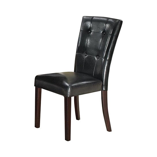 leather button dining chairs