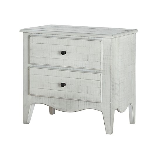 Buy Saltoro Sherpi 28 Inch 2 Drawer Plank Style Nightstand Weathered White By Benzara Inc On Dot Bo