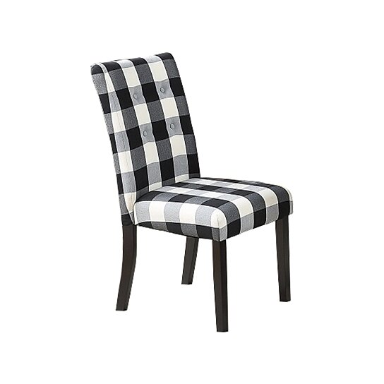 black and white plaid dining chairs