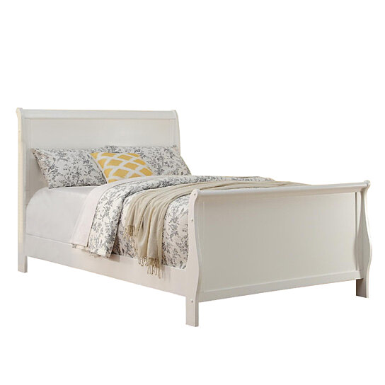 Buy Spellbinding Clean Wooden Twin Bed, White by Kriti Singhal on 