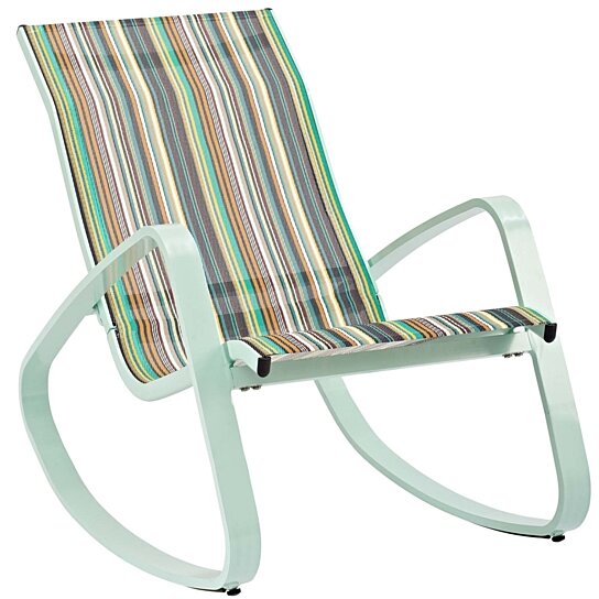 Buy Traveler Rocking Outdoor Patio Mesh Sling Lounge Chair 3027 Grn Str By Benzara Inc On Dot Bo