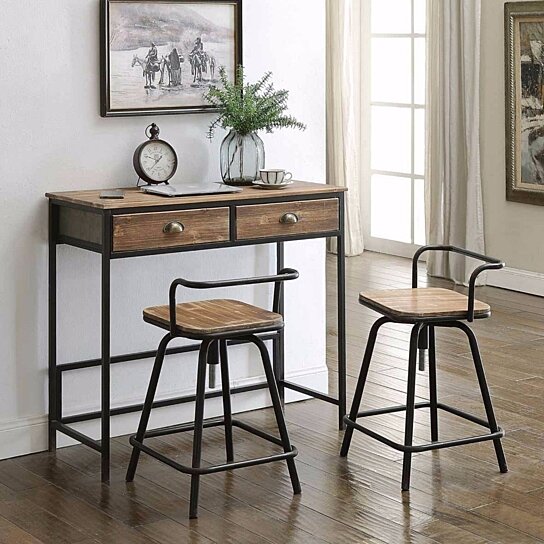 breakfast bar with two stools