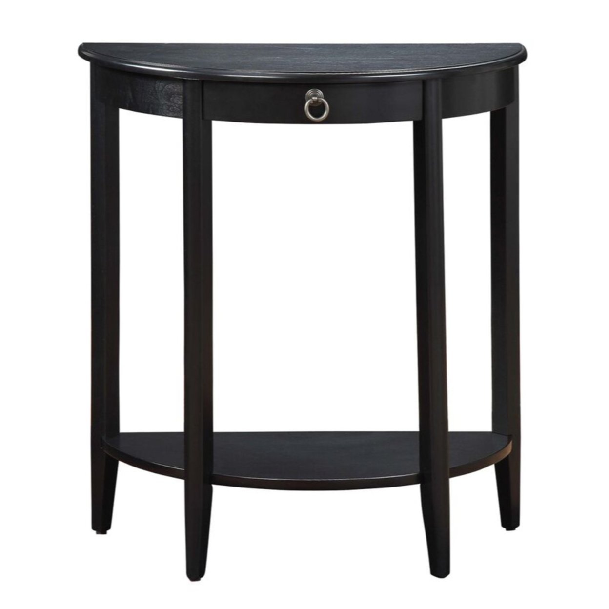 Wooden Half Moon Shaped Console Table With One Storage Drawer, Black eBay