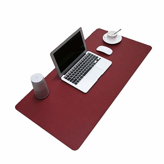 Buy Red Desk Mat Microfiber Leather For Office Home Mouse