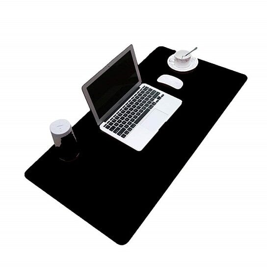 Buy Black Leather Desk Mat Workstation Waterproof Rolled Pad