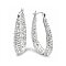 18K White Gold & Swarovski Element Crystal Hoop Earrings