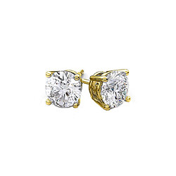 Solid 14K Gold Earrings with Swarovski Elements Crystals (Multiple Sizes)
