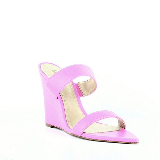 neon pink wedge sandals